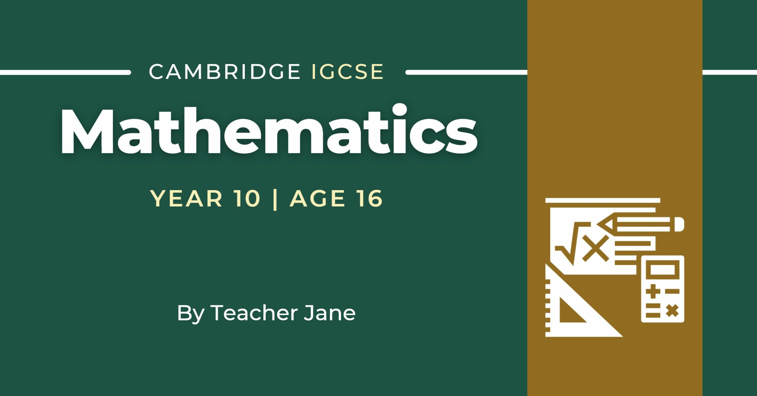 igcse mathematics for year 10 students