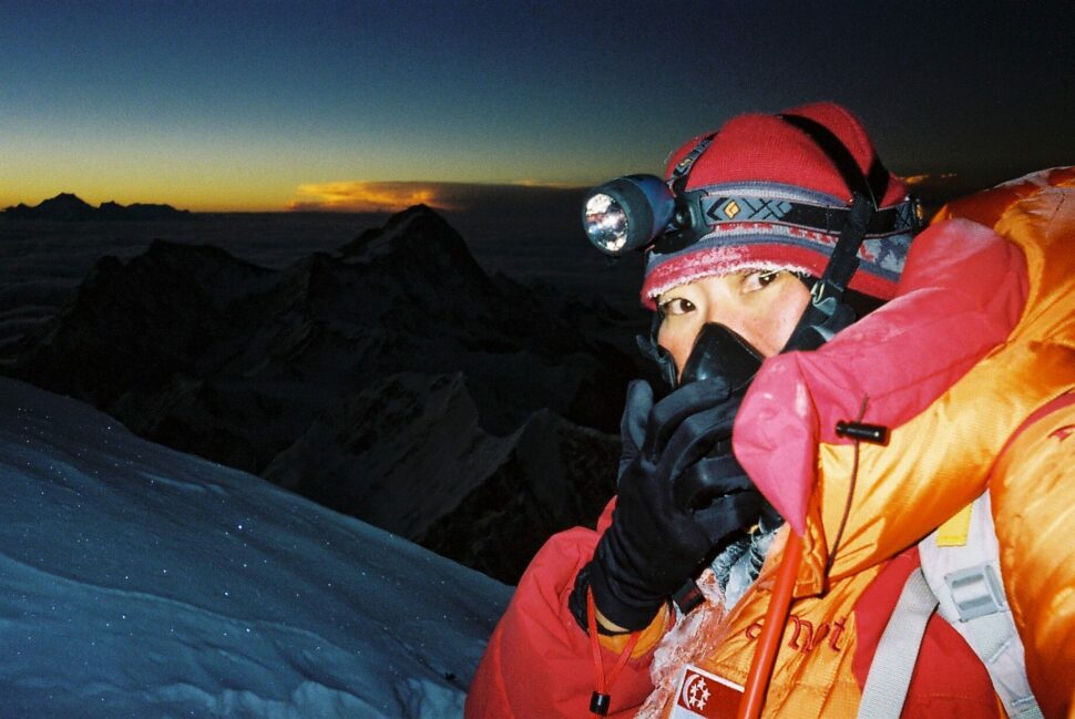 Joanne takes a selfie near the summit of Mt. Everest
